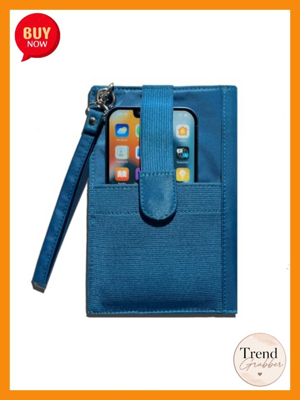 Plus Size Bi-Fold Slim Wallet with Phone Pocket, Holds 20 Cards, Nylon